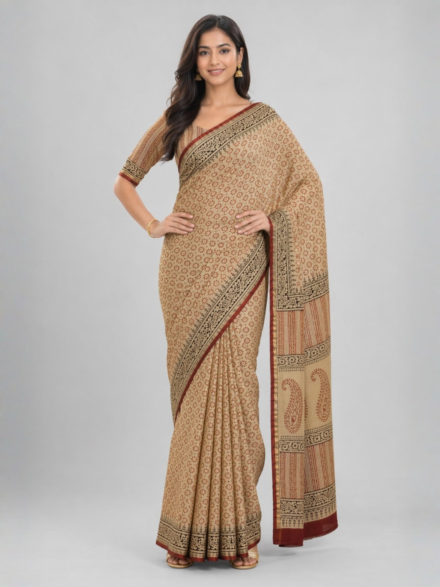 Traditional Chanderi Cotton Silk Printed Saree | Office, Festival & Wedding Wear