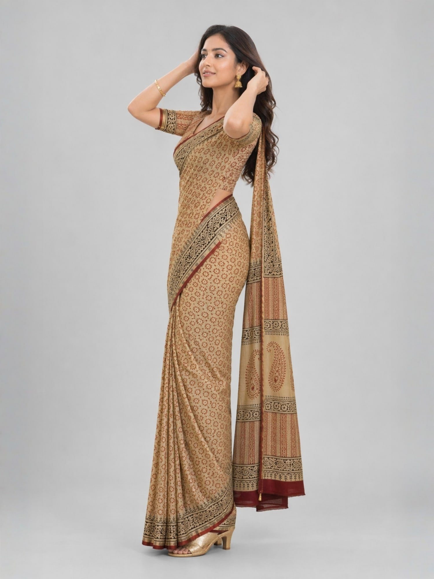 Traditional Chanderi Cotton Silk Printed Saree | Office, Festival & Wedding Wear