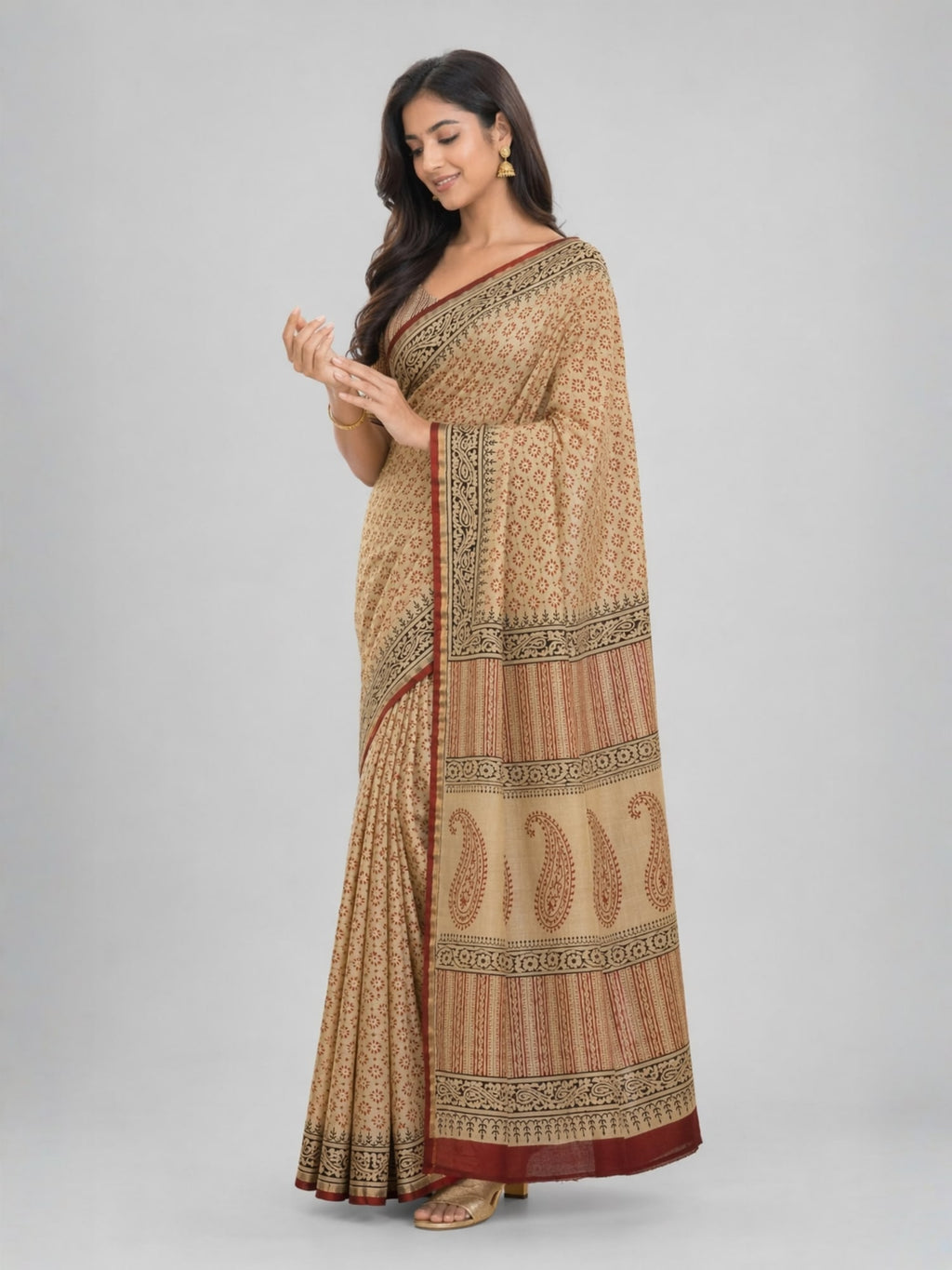Traditional Chanderi Cotton Silk Printed Saree | Office, Festival & Wedding Wear