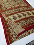 Kalamkari Chanderi Cotton Silk Saree with Floral Hand Block Print | Elegant Ethnic Wear for Women