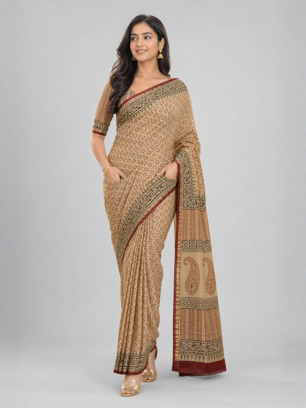 Traditional Chanderi Cotton Silk Printed Saree | Office, Festival & Wedding Wear