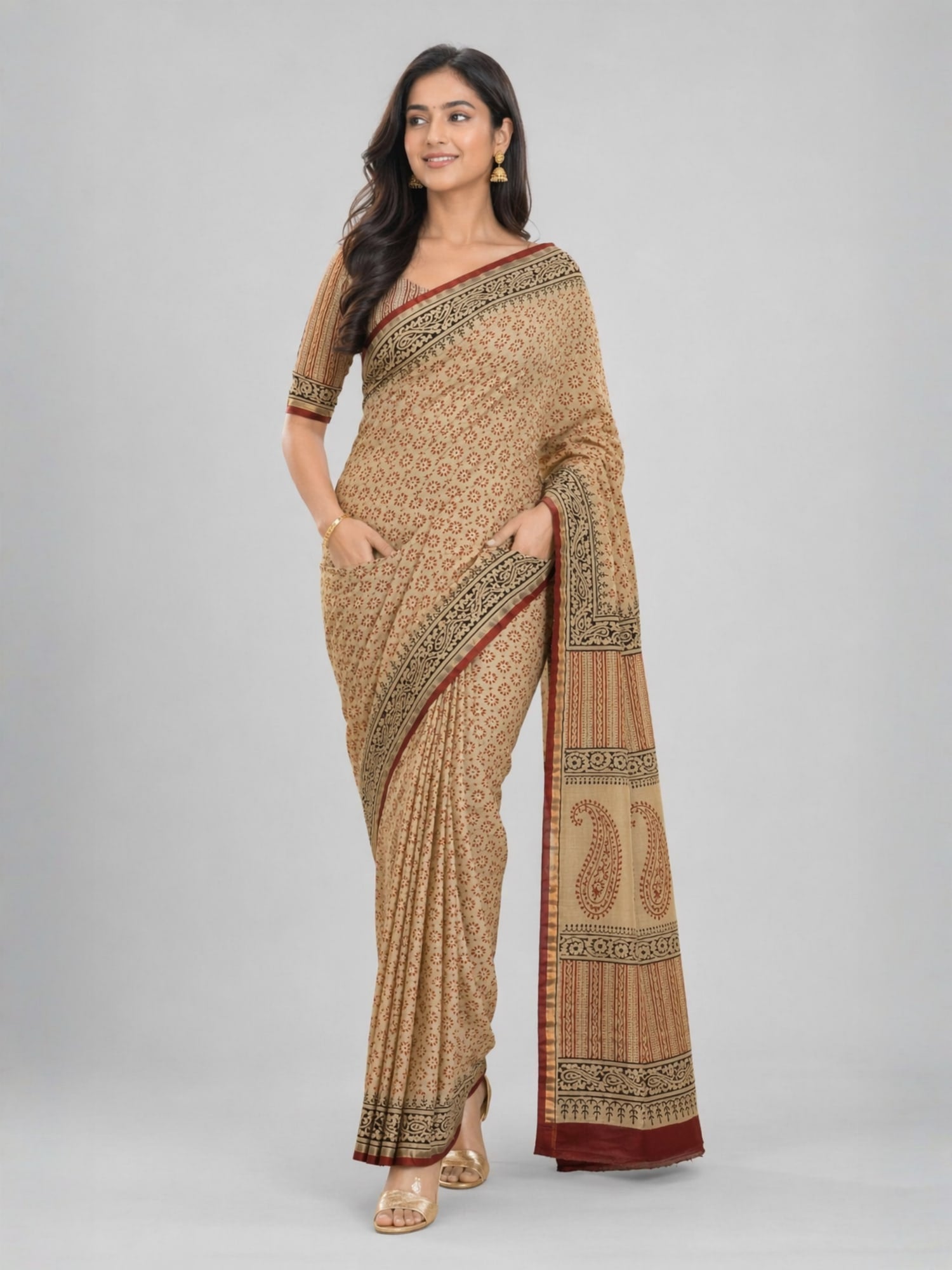 Traditional Chanderi Cotton Silk Printed Saree | Office, Festival & Wedding Wear