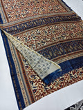 Premium Kalamkari Chanderi Cotton Silk Saree – Traditional Floral Hand Block Print