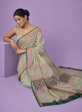 Premium Chanderi Cotton Silk Printed Saree with Traditional Border